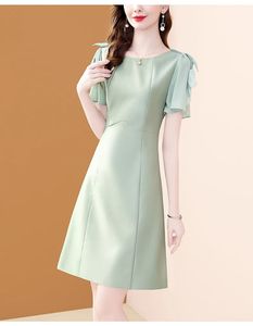 maje新款2024春夏季法式名媛纯色连衣裙气质简约减龄收腰显瘦裙子