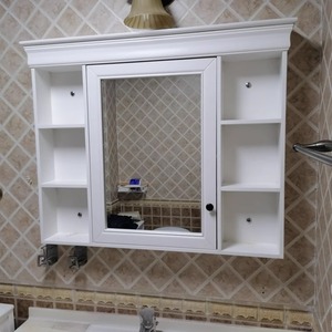 美式实木浴室镜柜洗手台单独储物收纳镜柜挂墙式卫生间镜子一体柜