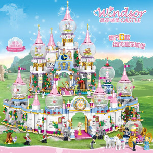 中国乐高积木女孩系列拼装冰雪奇缘别墅爱莎公主城堡大型玩具礼物