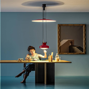 意大利Stilnovo餐厅升降吊灯北欧创意设计师吧台可拉伸彩色飞碟灯