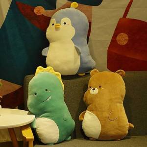 .通伊森恐龙企鹅异形抱枕女生儿童礼物沙发椅子靠垫毛绒玩具.