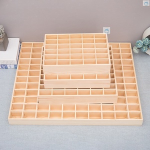 实木小格子木盒桌面收纳盒多美卡风火轮收纳盒分格木盒子可定制