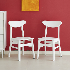 实木简易彩色餐椅家用餐厅凳子木质带靠背路易斯餐桌椅子轻奢风格