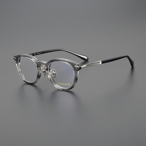 外贸小众复古板材舒适眼镜框架男女小框可配高度数近视防蓝光变色