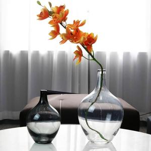 日本吊钟马醉木玻璃透明大花瓶卡布勒细颈大肚花瓶客厅家居摆件