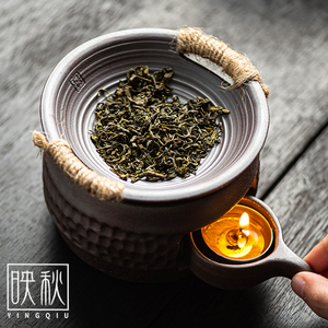 日式烘焙茶叶提香器炒茶醒茶碟子蜡烛加热小炉烤茶器功夫茶具茶道