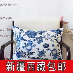 新疆西藏包邮长方形沙发抱枕套不含芯靠背垫老粗帆布大号客厅长条