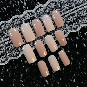 Fashion Fake Nail Natural Nude Acrylic False Nails Long Siz