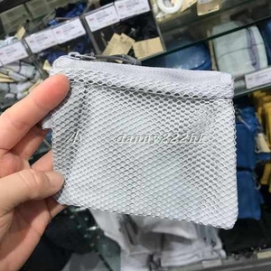 香港正品MUJI滑翔伞布料双层小物袋文件袋网眼双拉链收纳袋