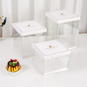 广幸全透明白鹿生日蛋糕盒子网红包装盒4 6 8 10 12 寸单双层批发