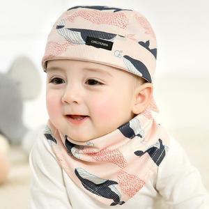 婴儿夏季薄款幼儿男孩宝宝女海盗帽新生儿头巾胎帽可爱口水巾围巾