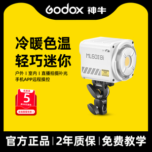 Godox神牛ML60II Bi摄影灯70wApp控制室外便携外拍电影视频摄像灯冷暖双色温LED补光灯