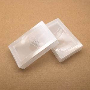 透明塑料名片盒卡片盒收纳盒包装盒200张100纸盒白胶合咭片胶盒子