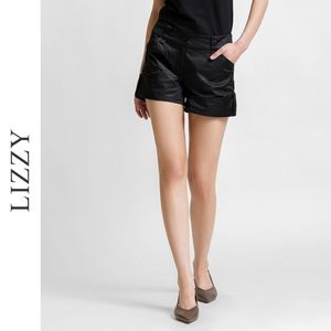 LIZZY夏季新款高端女装纯色百搭翻边短裤工装风显大长腿裤子