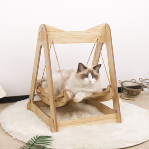 猫咪荡秋千猫摇篮摇摇床宠物摇床吊篮窝小猫吊床摇椅木质吊椅猫窝