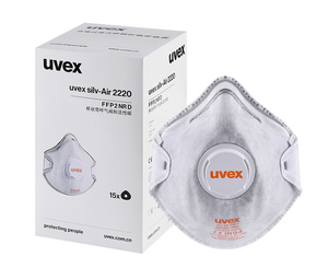 德国UVEX2220口罩 FFP2活性炭罩杯防异味带呼吸阀N95口罩
