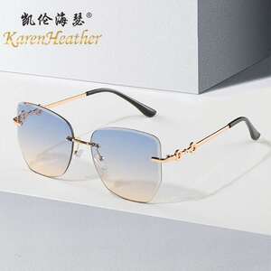 Rimless cut edge sunglasses 9229 fashion marine sunglasses w