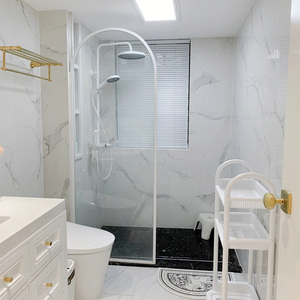 干湿分离淋浴房洗手间玻璃门卫生间卫浴半墙浴屏浴室隔断极窄边框