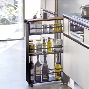 厨房冰箱落地极窄抽拉式夹缝置物架收纳柜卫生间实木隔板置物架子