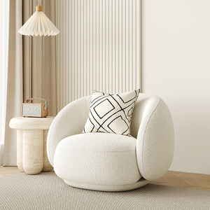 设计师轻奢休闲单人羊羔绒沙发椅简约现代客厅家用小户型沙发单椅