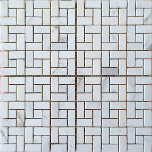 白色石材马赛克墙贴天然大理石回字形吧台腰线浴室爵士白卫生间