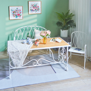 法式铁艺桌椅组合复古可折叠椅子欧式户外花园长桌大露台休闲桌椅