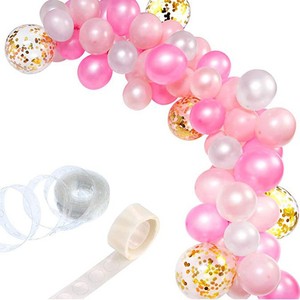 商场粉白气球美丽花环套装气球拱形女宝宝生日派对装饰气球