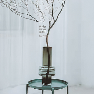 吊钟花瓶玻璃透明日本吊钟树植物瓶子高款插花长枝干枝落地花器