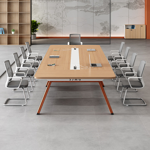 会议桌长桌简约现代洽谈工业风办公桌办公家具小型会议室桌椅组合