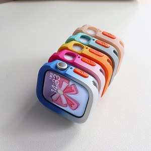 适用AppleWatch 手表S9保护壳S8苹果手表iWatch7保护套ultra软表壳9代SE表套S6渐变色防刮磨砂质感41/45/49mm