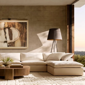 美式现代家具自由组合模块沙发比利时亚麻布艺羽绒座包rh云沙发