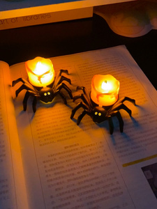 万圣节灯蜘蛛小夜灯蜡烛氛围灯南瓜灯发光摆件装饰布置拍照道具