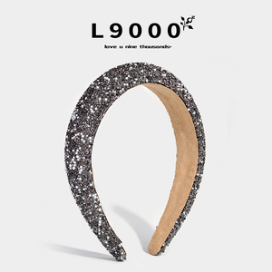 L9000/满钻富家千金头窟发箍夏季时尚洋气高端发饰重工银色头箍女