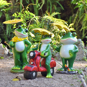 仿真青蛙摆件幼儿园林景观花园装饰庭院别墅造景创意卡通动物雕塑