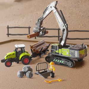 抓木机工程车儿童挖掘机玩具车运输车破碎机男孩抓车抓木头抓挖机