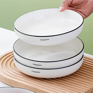加深加厚陶瓷盘子菜盘家用套装欧式2024新款简约餐具大汤盘水果盘