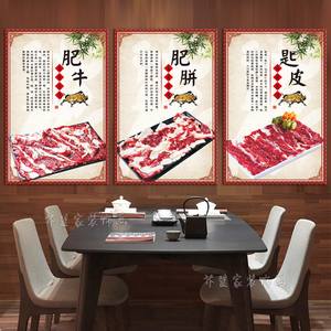 潮汕牛肉火锅店装饰画全牛宴餐厅挂画牛肉馆牛肉部位分布图墙壁画