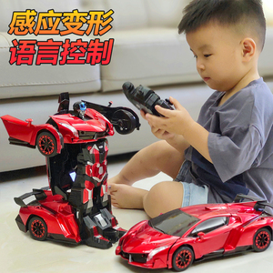 手势感应声光变形遥控汽车儿童充电赛车金刚机器人玩具男孩遥控车