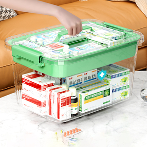 多层药箱家庭装家用医药箱大容量药物收纳盒透明大号医疗急救药盒