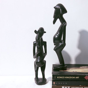 非洲特产非洲黑木雕刻工艺品装饰实木头工艺品纯手工创意木人摆件