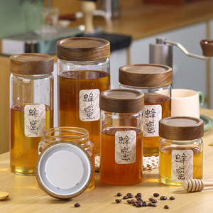 装蜂蜜分装瓶专用玻璃密封罐食品级储存储物罐子泡蜜糖果酱瓶空瓶