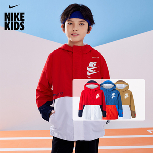 Nike耐克儿童装春秋新款男童梭织夹克JORDAN小童运动连帽风衣外套