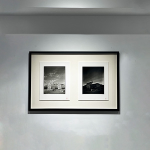 黑白实木画框中空悬浮工艺照片摄影装饰无反光玻璃高级感挂墙相框
