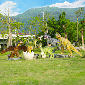 户外玻璃钢仿真动物雕塑朱罗纪恐龙主题大型摆件景区游乐园引流品