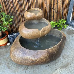 石槽石盆青石做旧鱼缸养鱼池流水摆件别墅阳台花园室内庭院石雕
