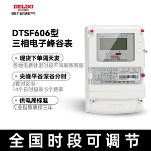 德力西三相四线电能表多费率山东时段DTSF606峰谷表互感式电表深