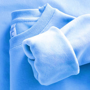 淡蓝色天蓝色秋冬重磅银狐绒圆领卫衣男女同款厚实保暖衣加绒加厚