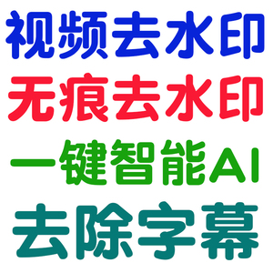 视频去水印处理 无痕没有痕迹一键智能删掉去除去掉删除字幕 软件