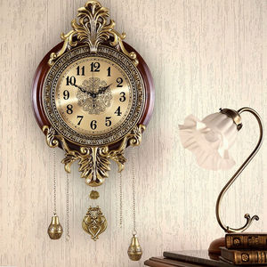 安斯艾尔安斯艾尔欧式复古客厅挂钟摇摆钟表创意静音挂表装饰墙壁