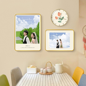 韩式水晶相框摆台定制全家福儿童结婚照放大挂墙创意组合冲洗照片